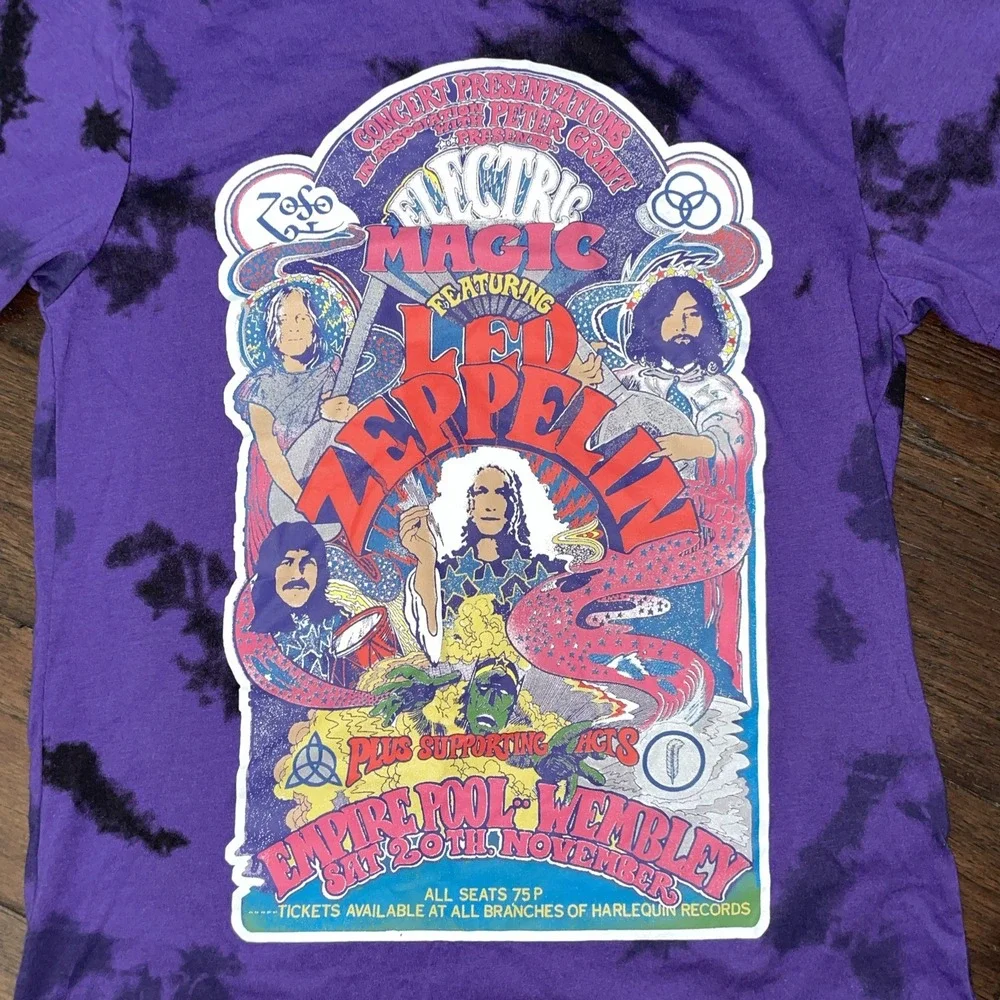 Led Zeppelin Shirt Size Small Purple 100%‎ Cotton Official Electric Magic